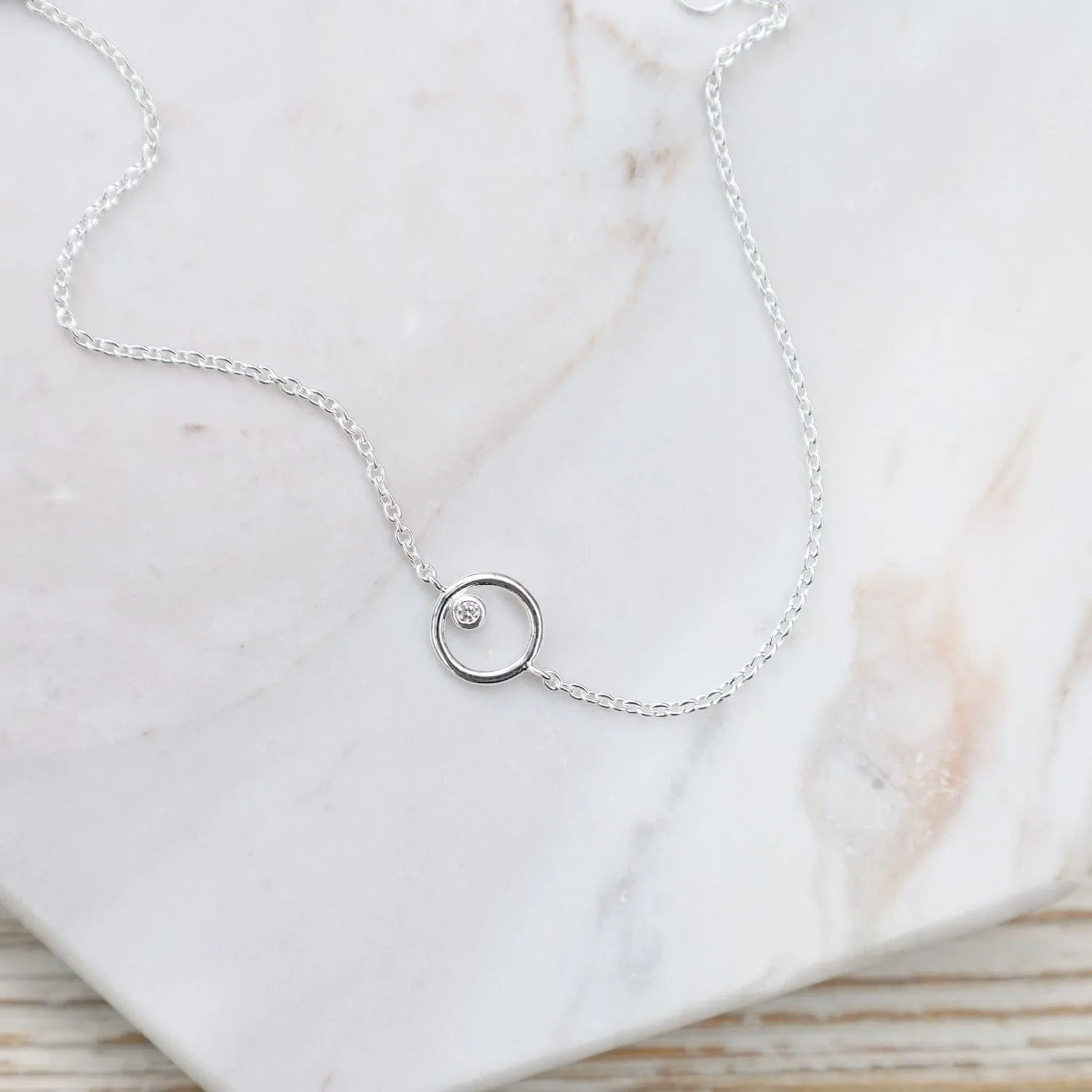 Bezel Set CZ Circle Bracelet