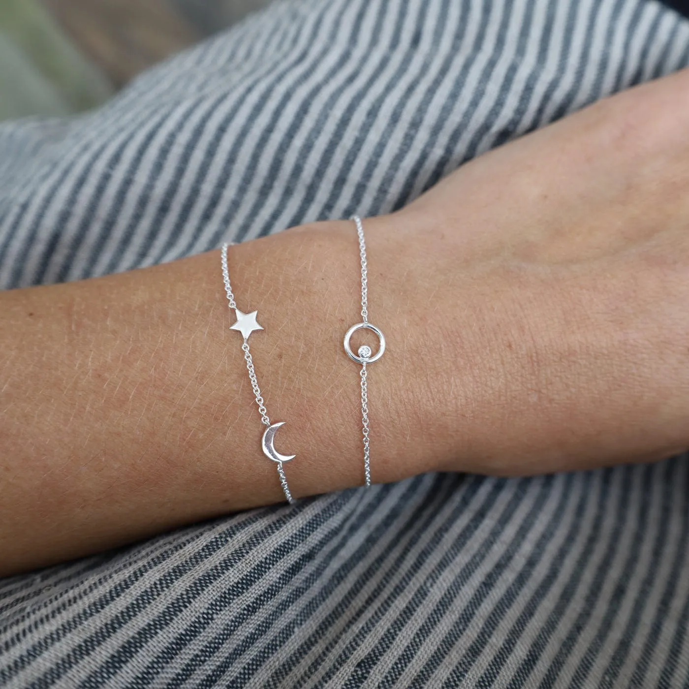 Bezel Set CZ Circle Bracelet