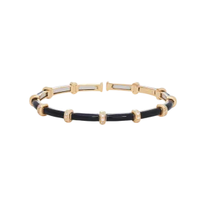 Black Enamel Carly Bracelet with Diamonds