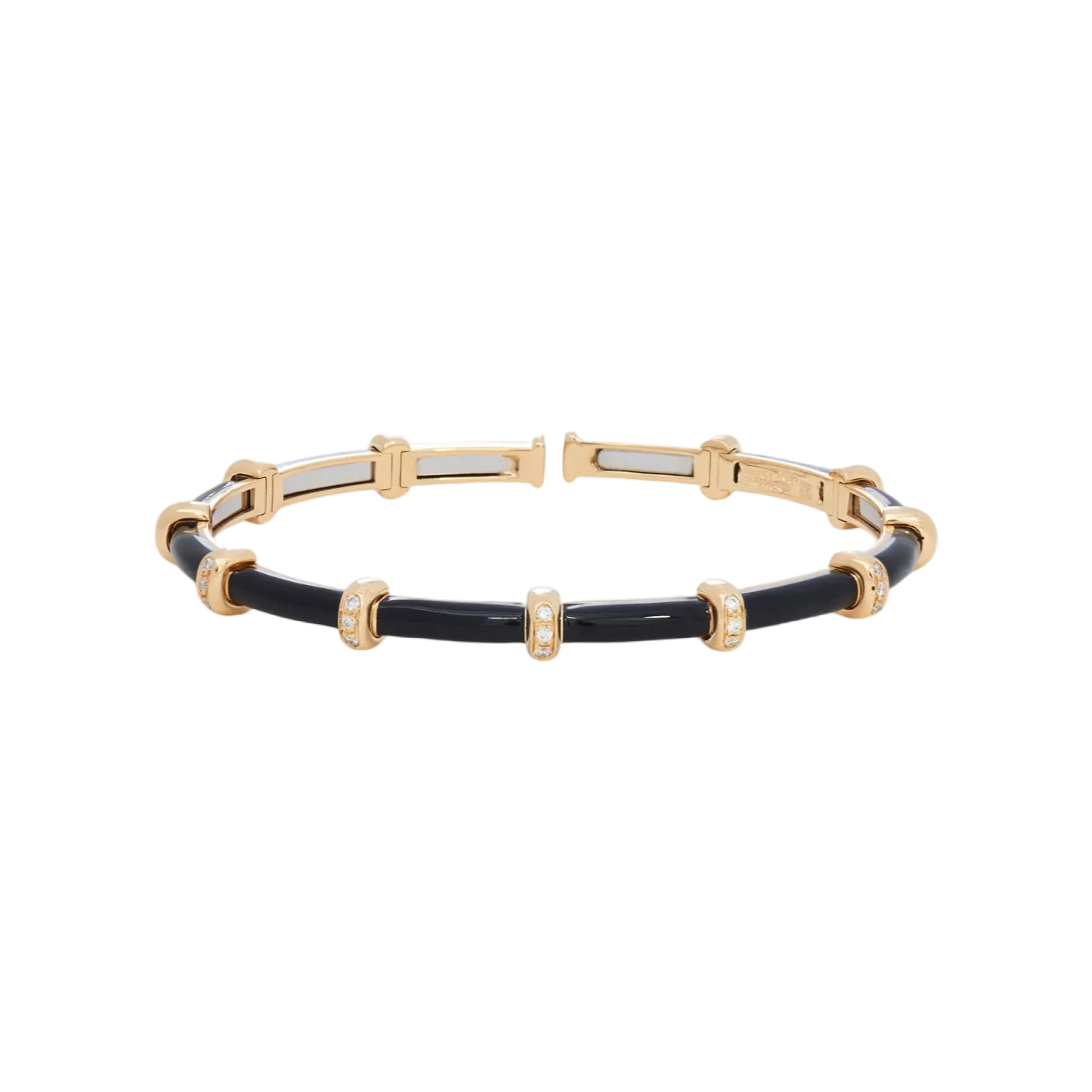 Black Enamel Carly Bracelet with Diamonds