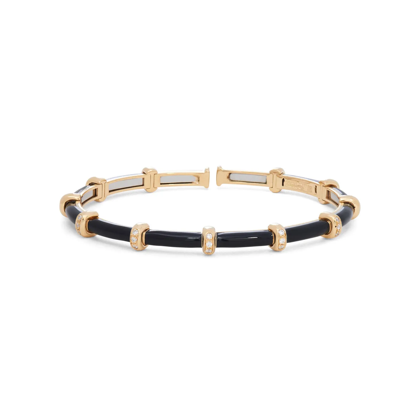 Black Enamel Carly Bracelet with Diamonds