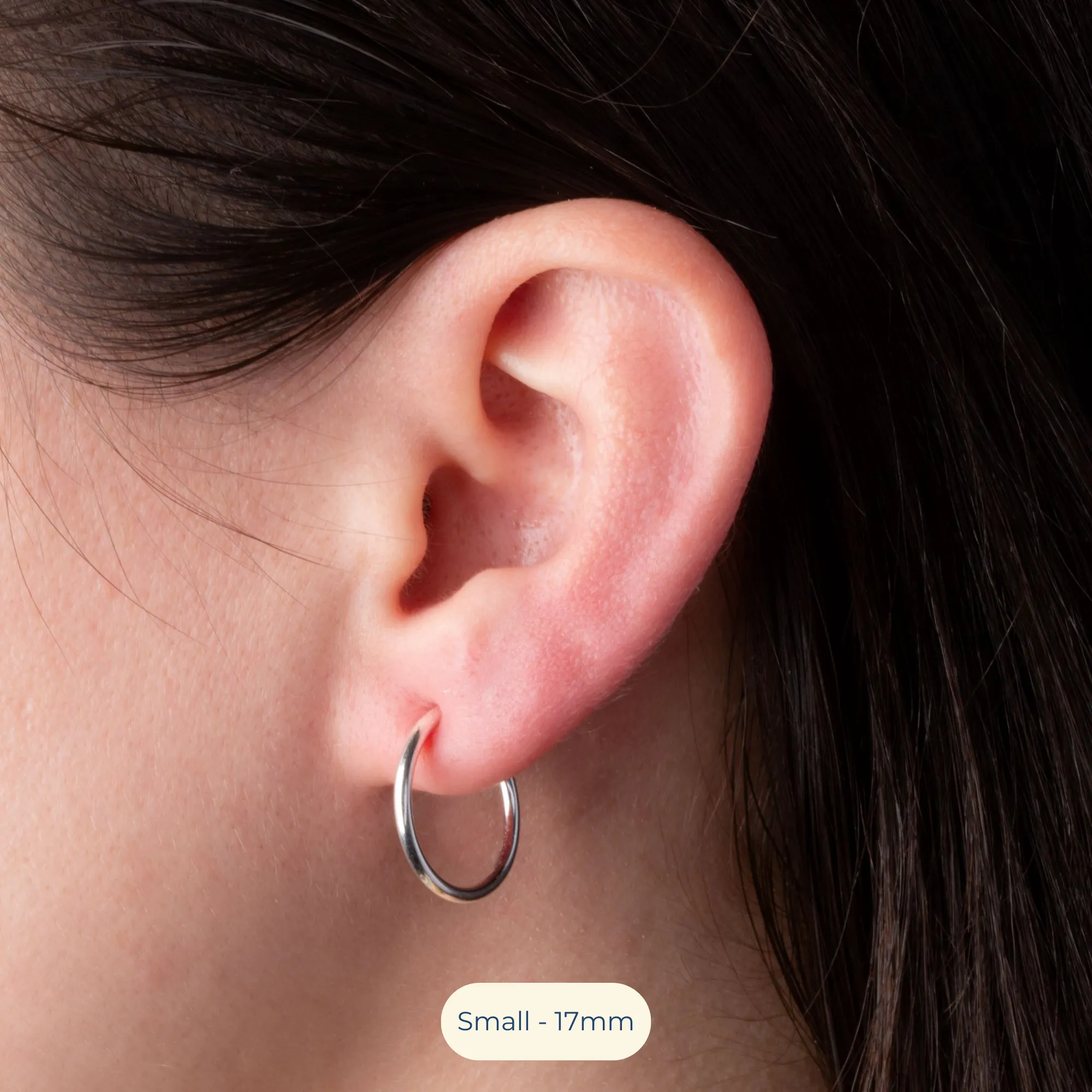 Black Spring Clip On Hoop Earrings