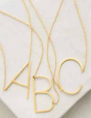 Block letters 18k Gold Plated Necklace