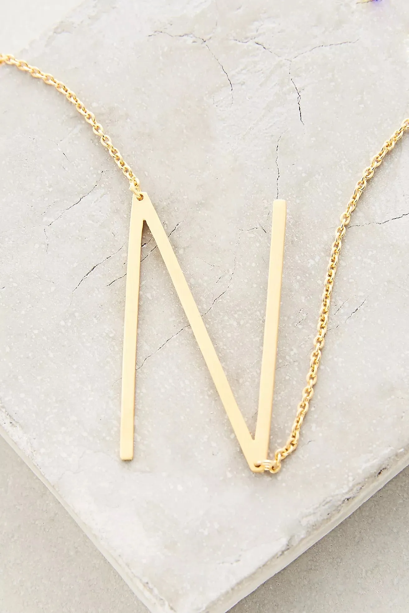 Block letters 18k Gold Plated Necklace