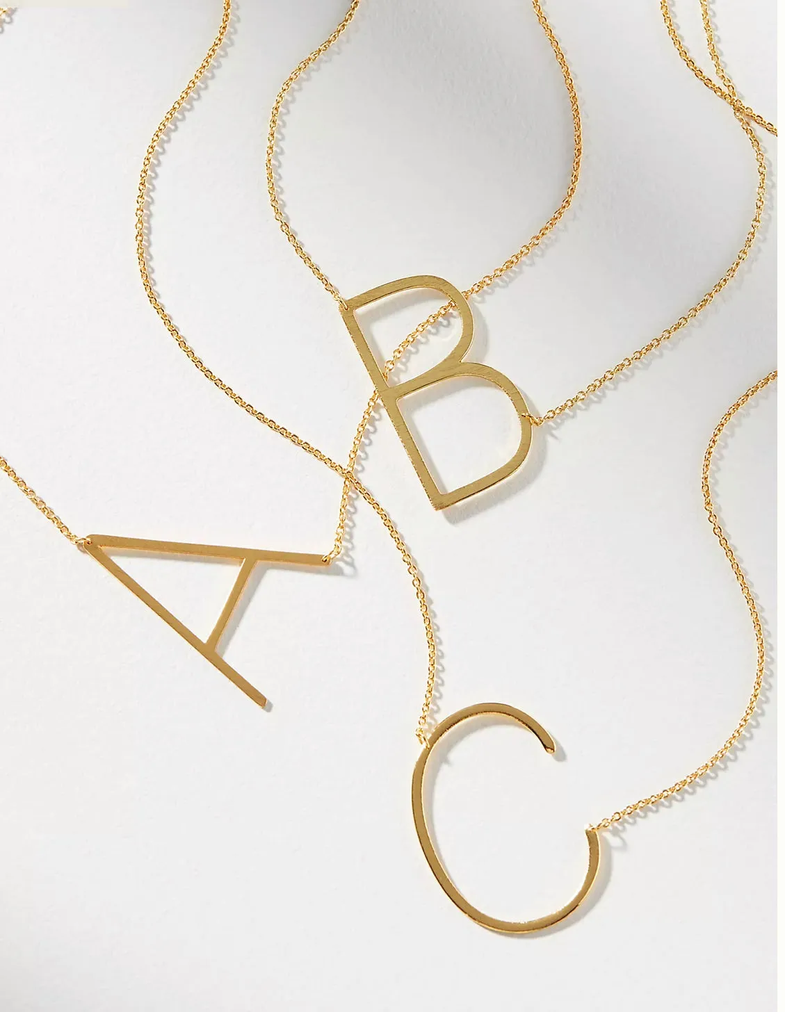 Block letters 18k Gold Plated Necklace