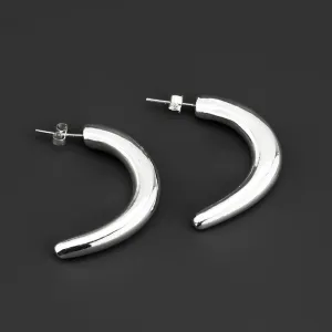 Bold Sterling Silver Half Hoop Earrings