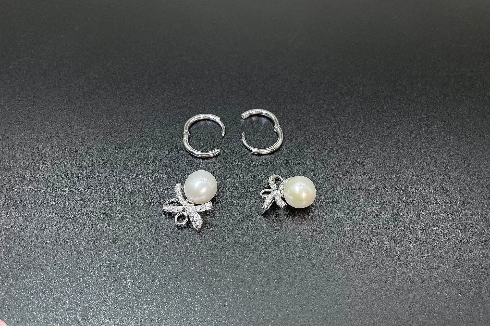 Bow Pearl Drop Earrings - Versatile with 925 Sliver