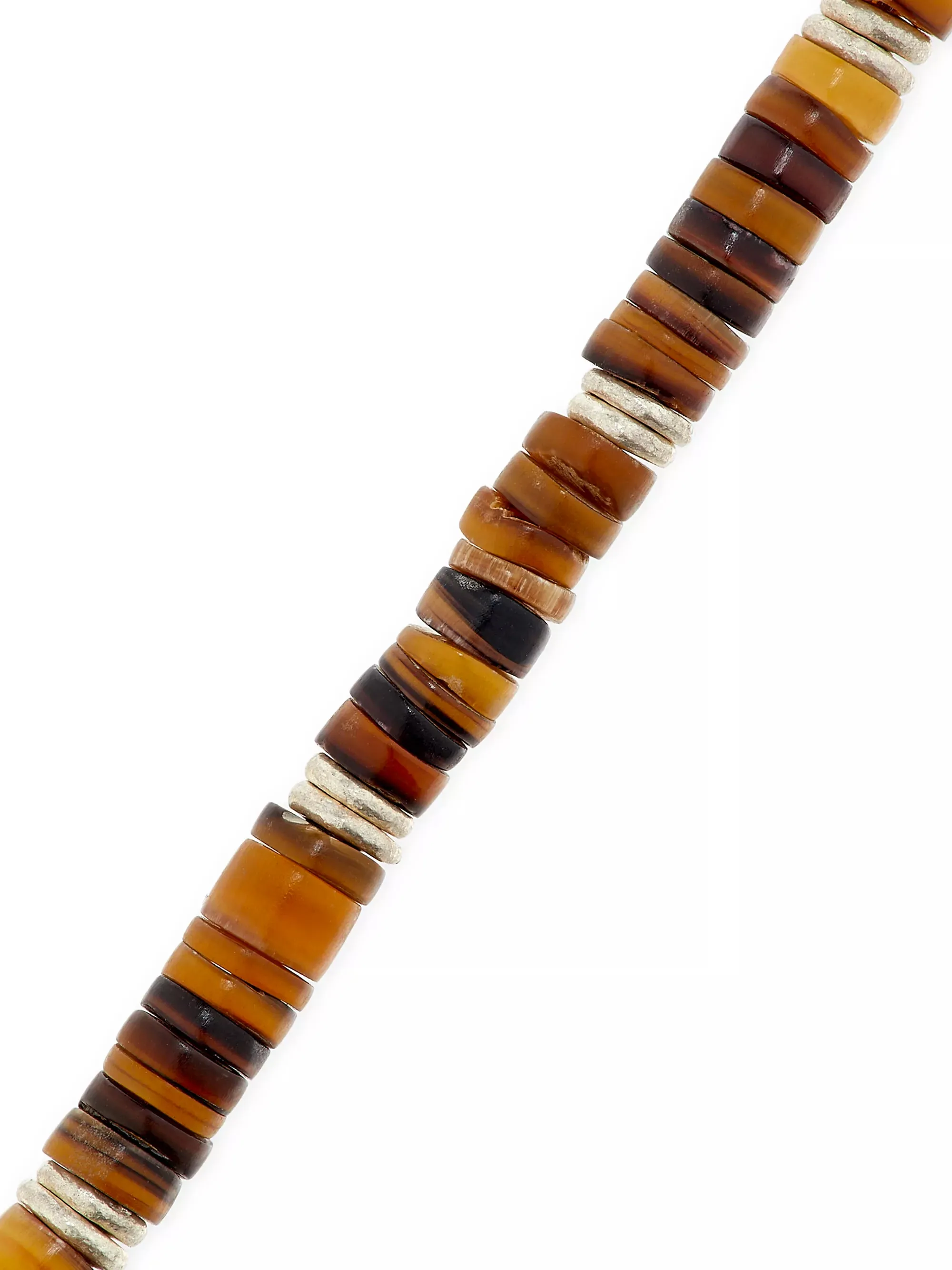 Brown Cognac Shell & Sterling Silver Necklace