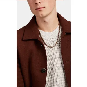 Brown Cognac Shell & Sterling Silver Necklace