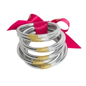 BuDhaGirl Silver all Weather Bangles® (AWB®) - Serenity Prayer
