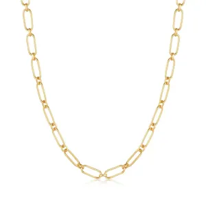 Cable Connect Sterling Silver Chunky Chain Necklace plated in 14K Gold