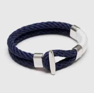Cambridge Bracelet - Navy/White/Silver