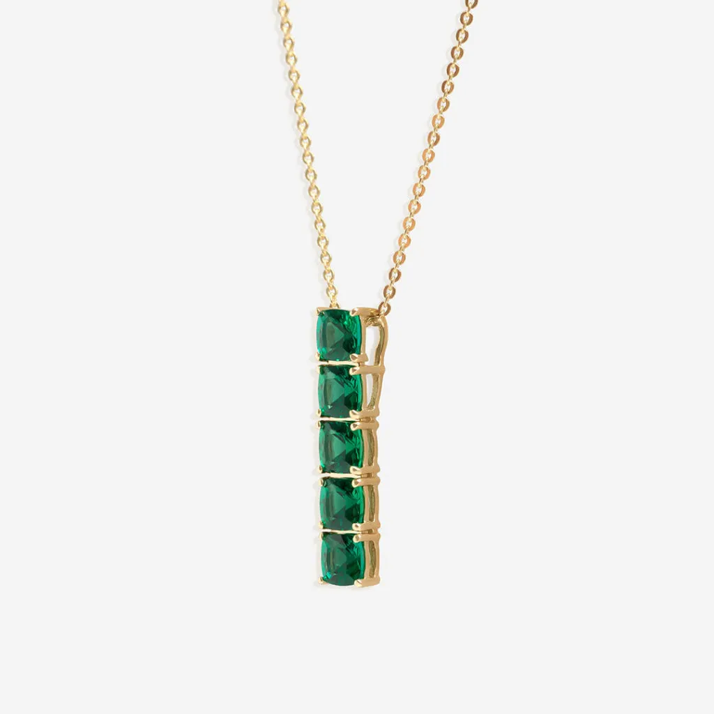 Carlow | 9ct Gold Lab Grown Emerald Necklace
