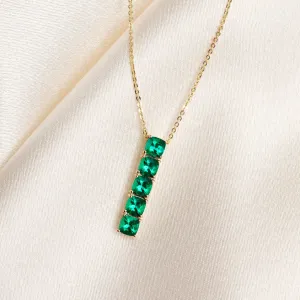 Carlow | 9ct Gold Lab Grown Emerald Necklace