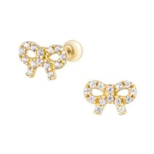 Celeste Bow Piercing in Yellow Gold with Cubic Zirconia