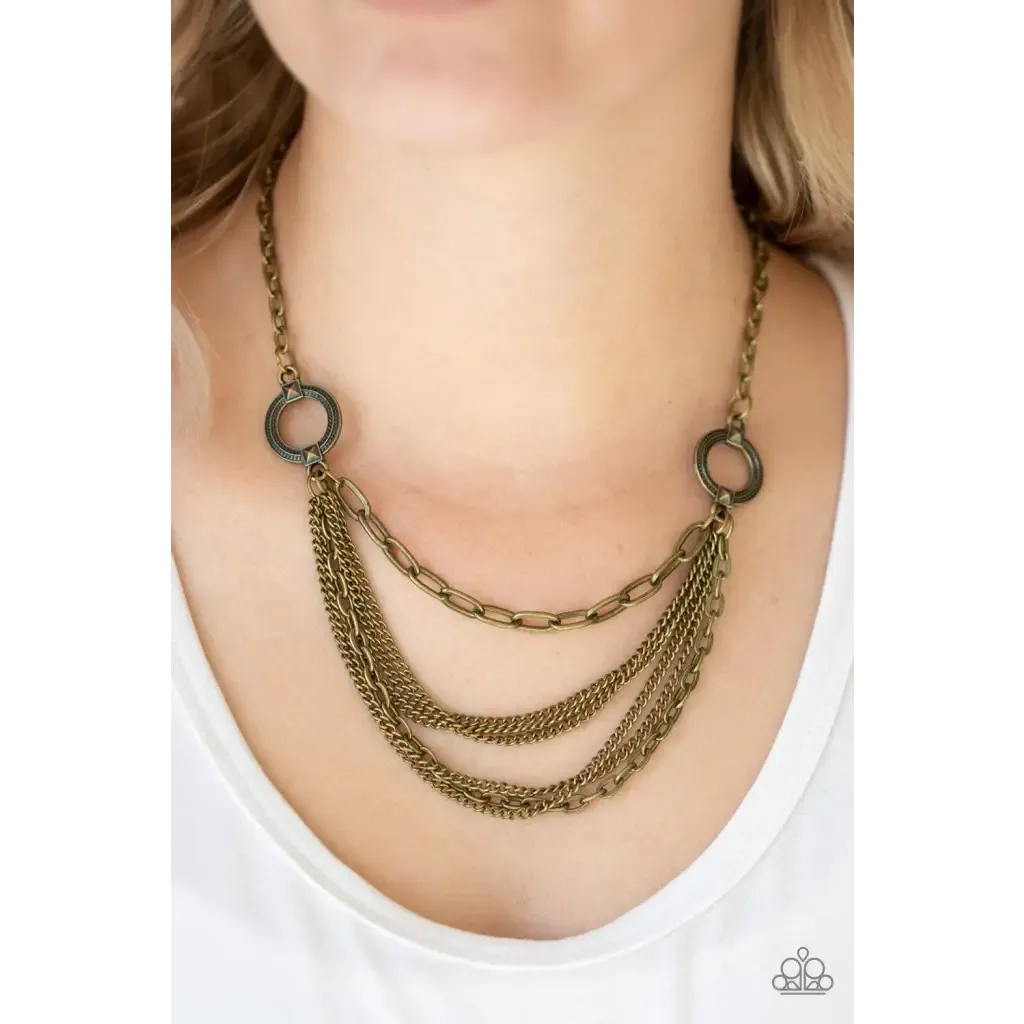 CHAINS of Command - Brass Necklace