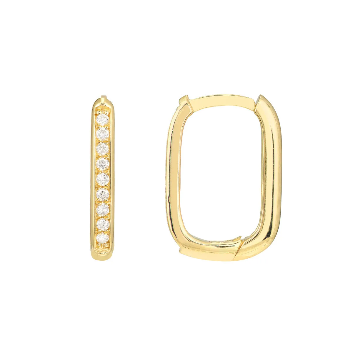 CHUNKY RECTANGLE DIAMOND HUGGIES 12MM