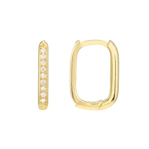 CHUNKY RECTANGLE DIAMOND HUGGIES 12MM