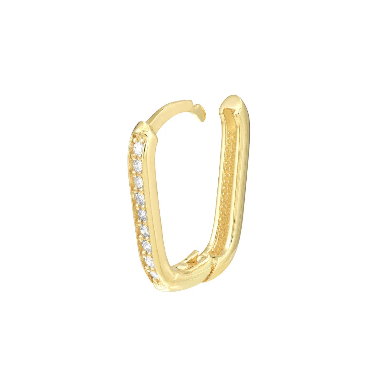 CHUNKY RECTANGLE DIAMOND HUGGIES 12MM