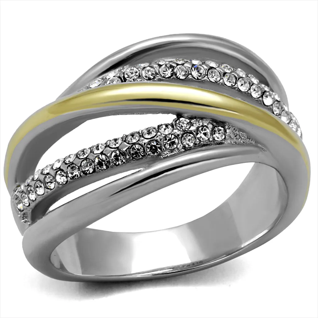CJE2263 Wholesale Two Tone Crystal Pave Ring