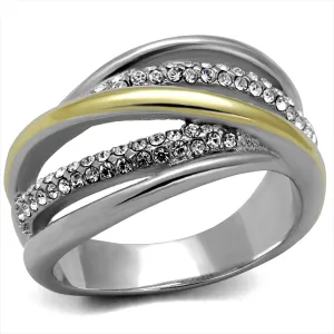 CJE2263 Wholesale Two Tone Crystal Pave Ring
