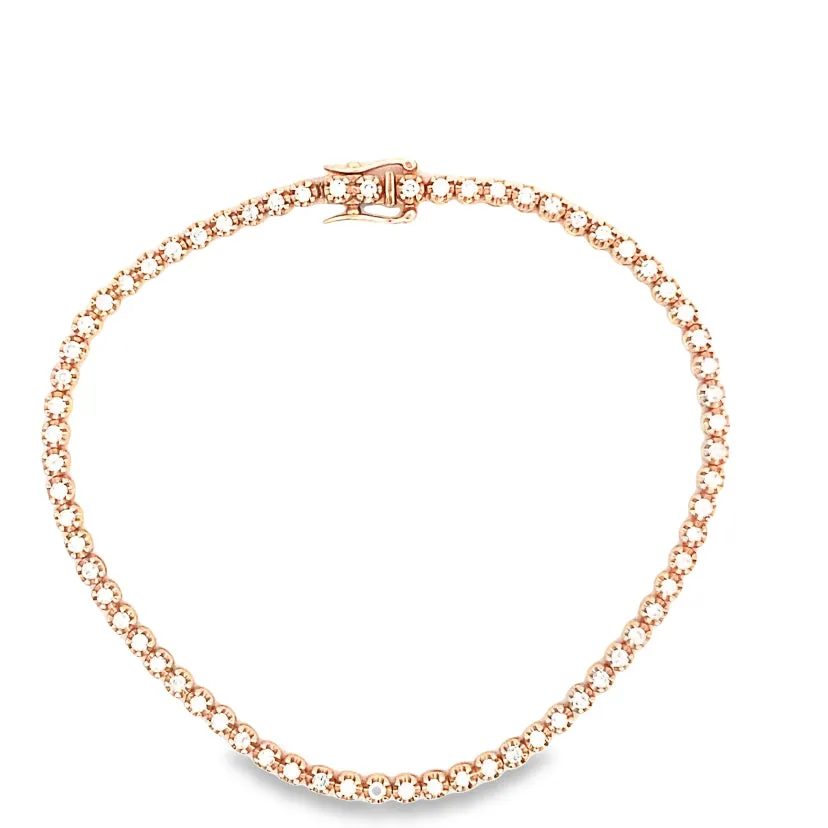 Classic Rose Gold Tennis Bracelet By Gioielli Di Valenza