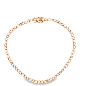 Classic Rose Gold Tennis Bracelet By Gioielli Di Valenza