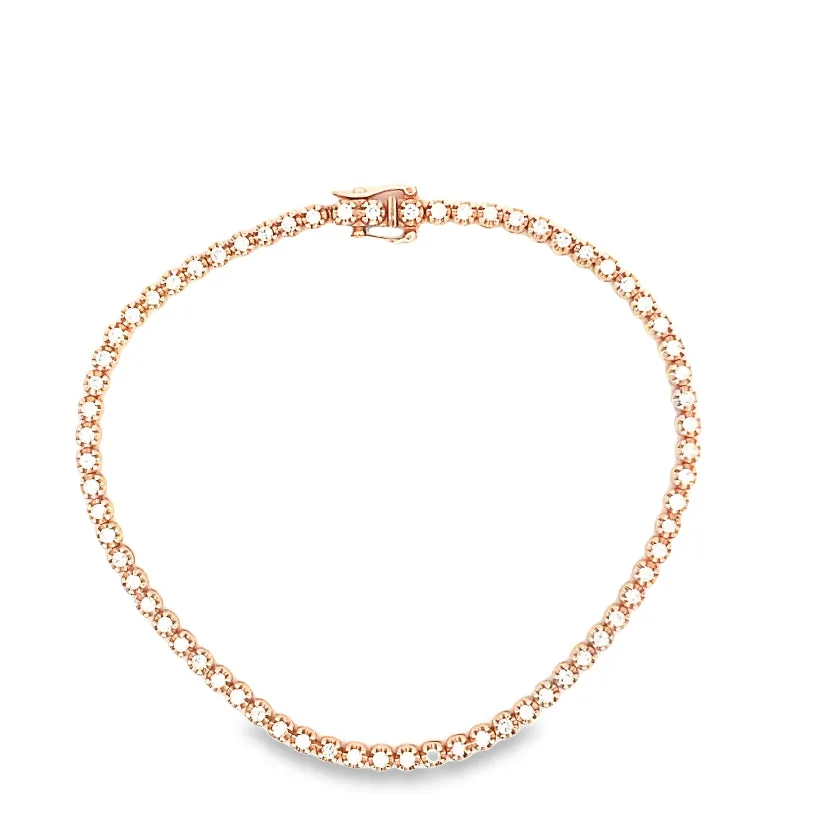 Classic Rose Gold Tennis Bracelet By Gioielli Di Valenza