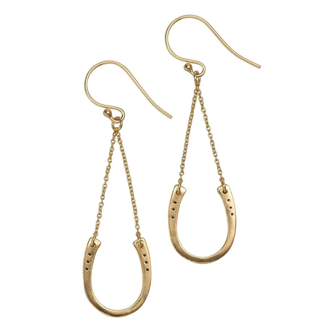 Classique - Horseshoe Chain Earring 14K Gold Vermeil Horseshoe Earring