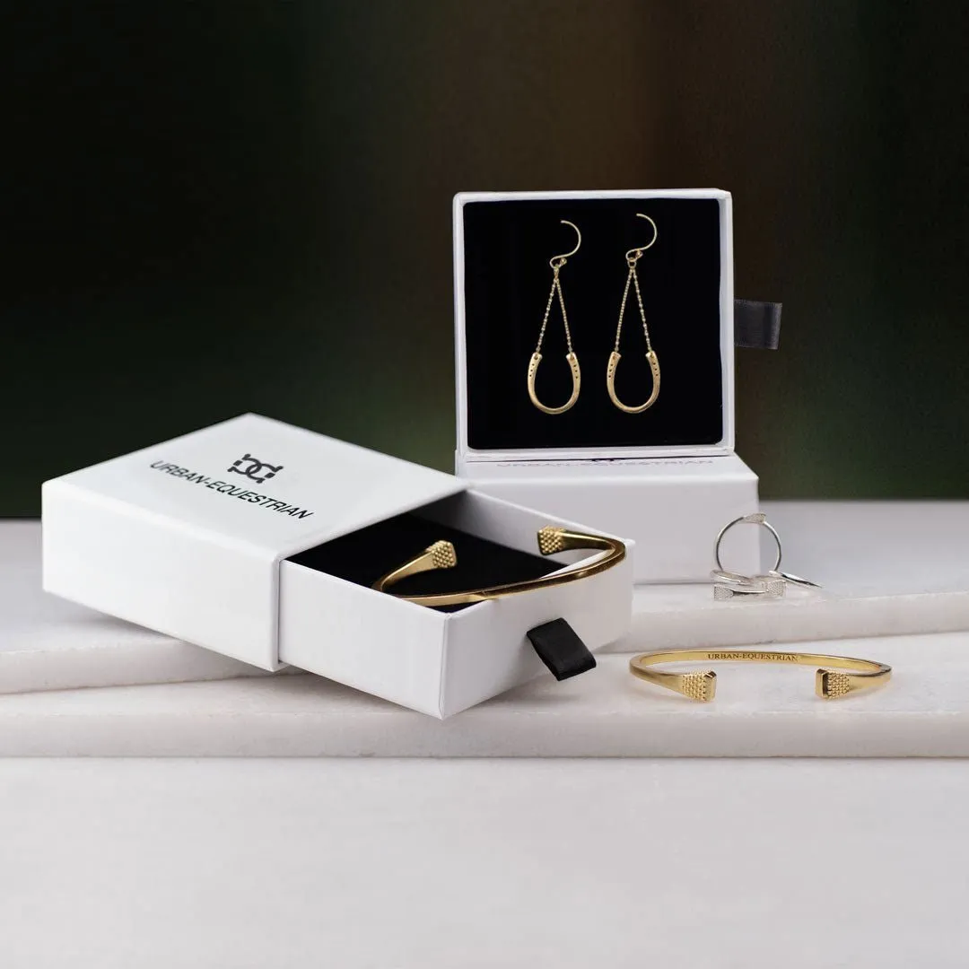 Classique - Horseshoe Chain Earring 14K Gold Vermeil Horseshoe Earring