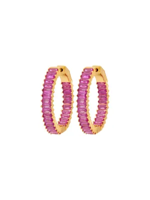 Crystal Haze Baguette Hoops (More Colors)