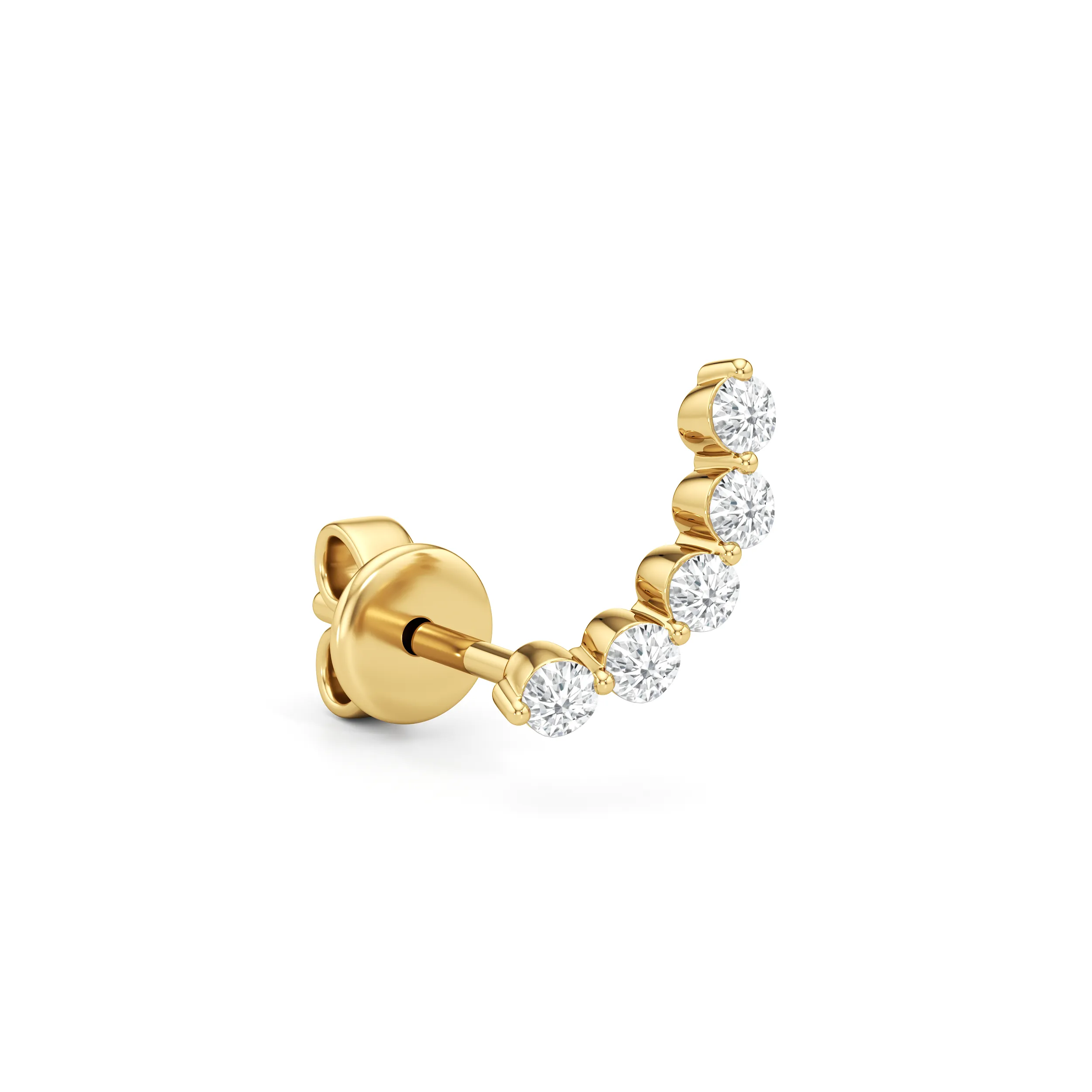 Curved Trail Diamond Climber Earrings