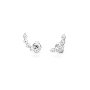 Curved Trail Diamond Climber Earrings