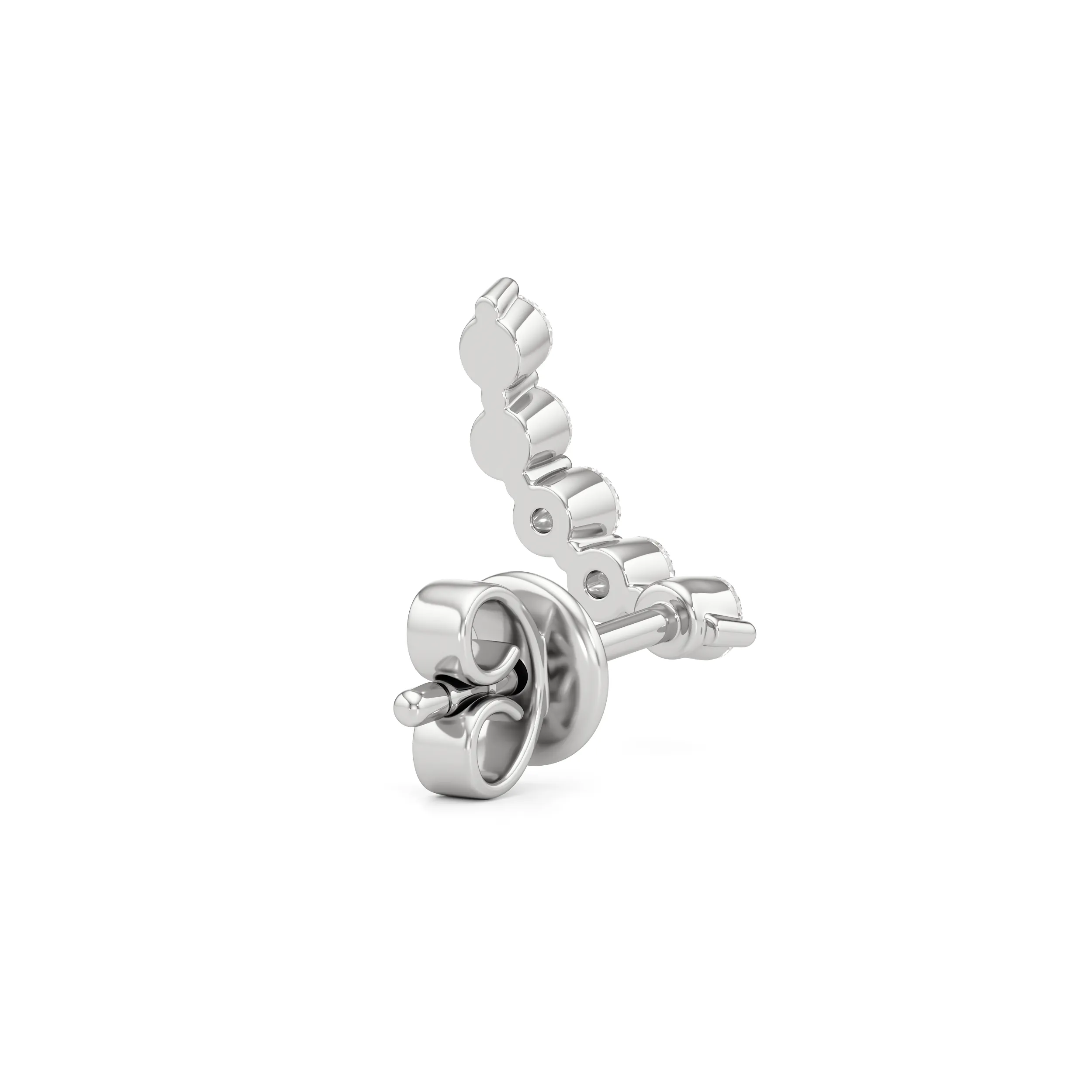 Curved Trail Diamond Climber Earrings