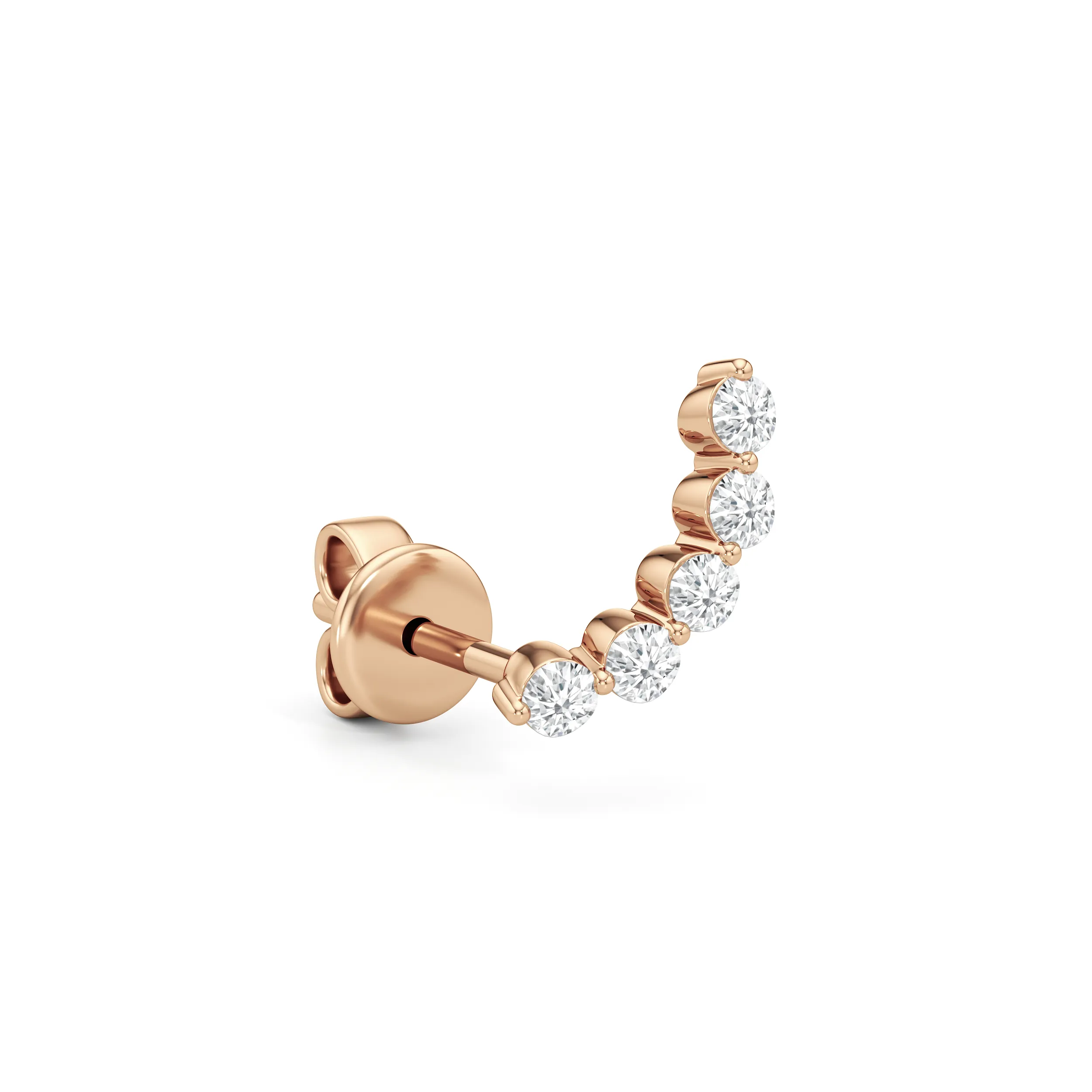 Curved Trail Diamond Climber Earrings