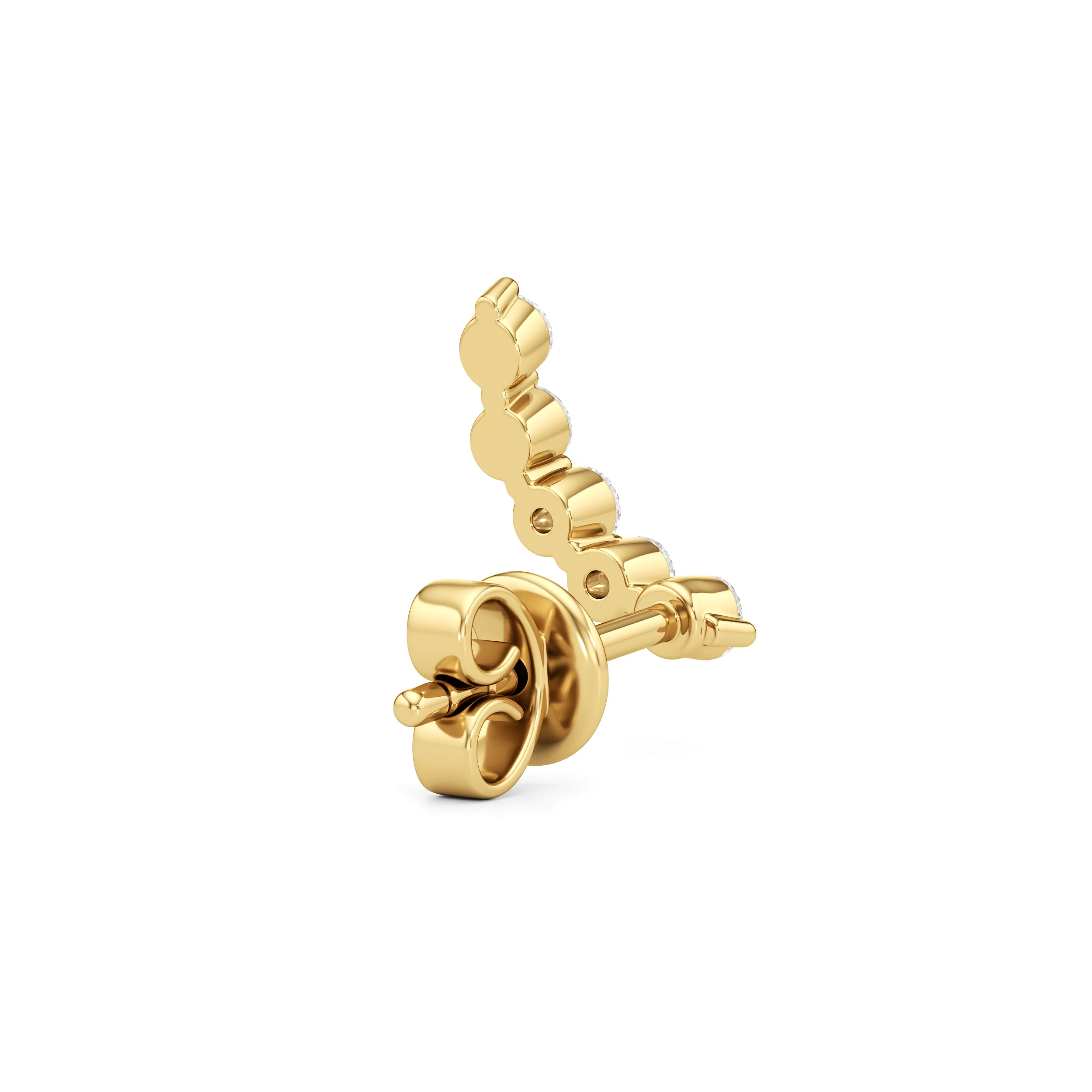 Curved Trail Diamond Climber Earrings