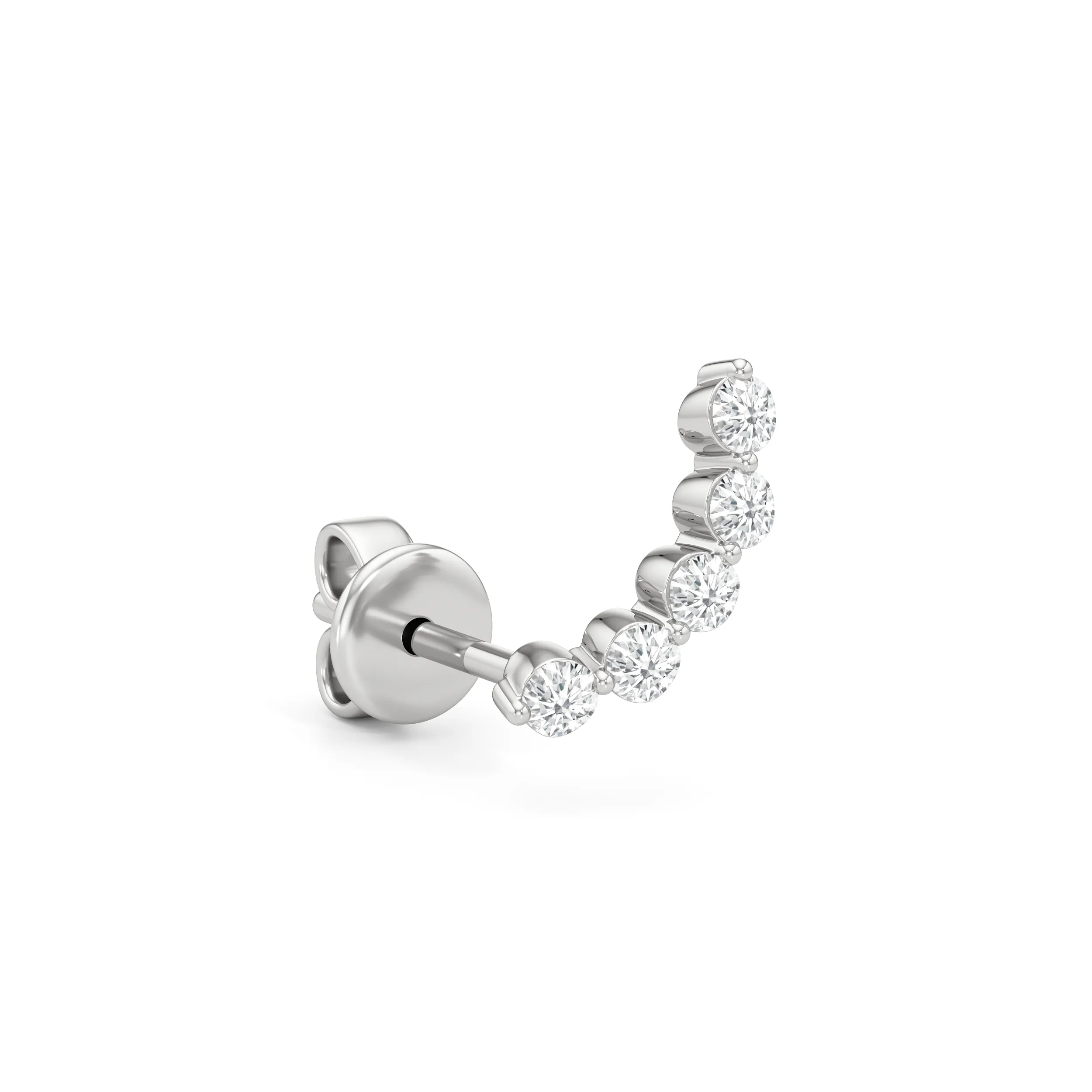 Curved Trail Diamond Climber Earrings