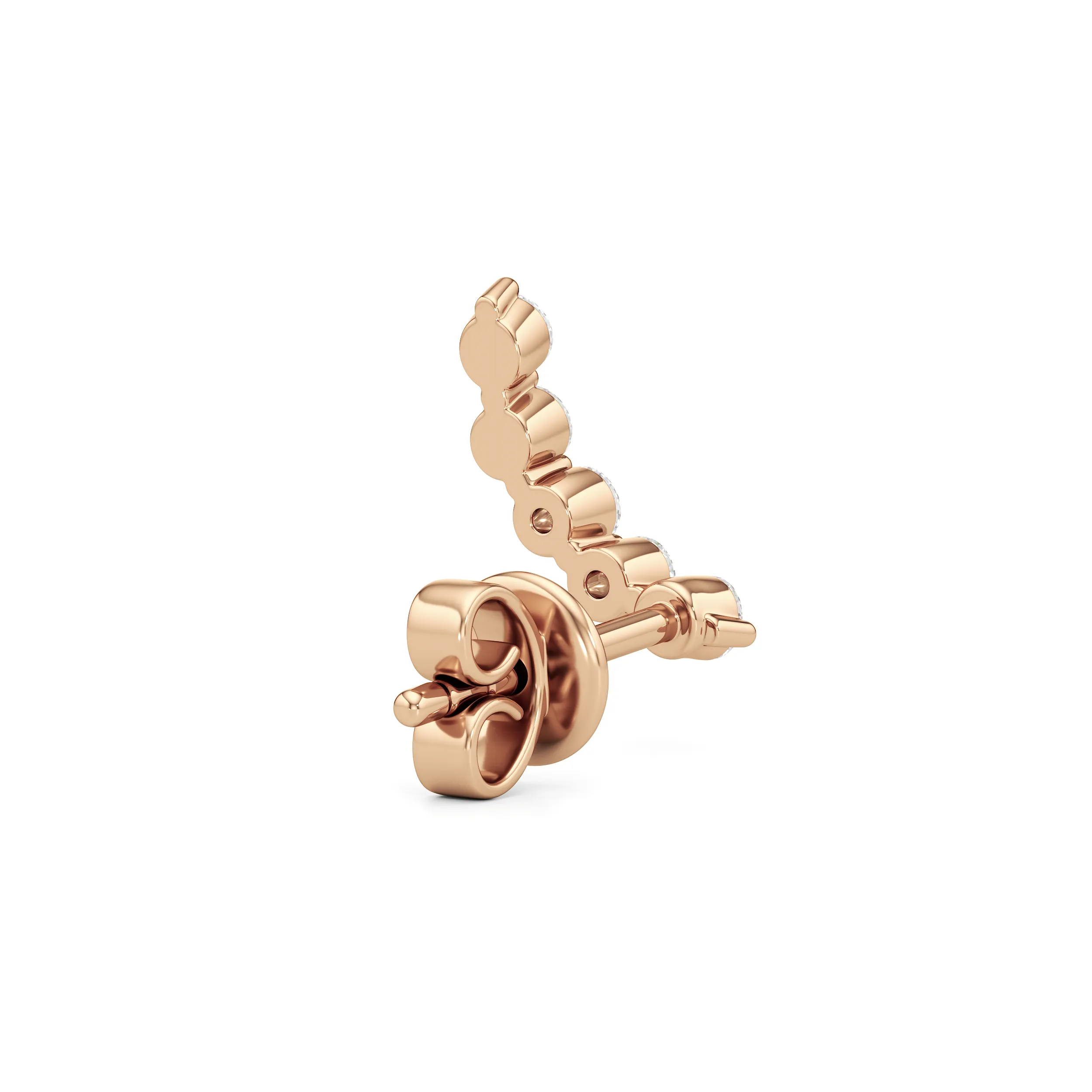 Curved Trail Diamond Climber Earrings
