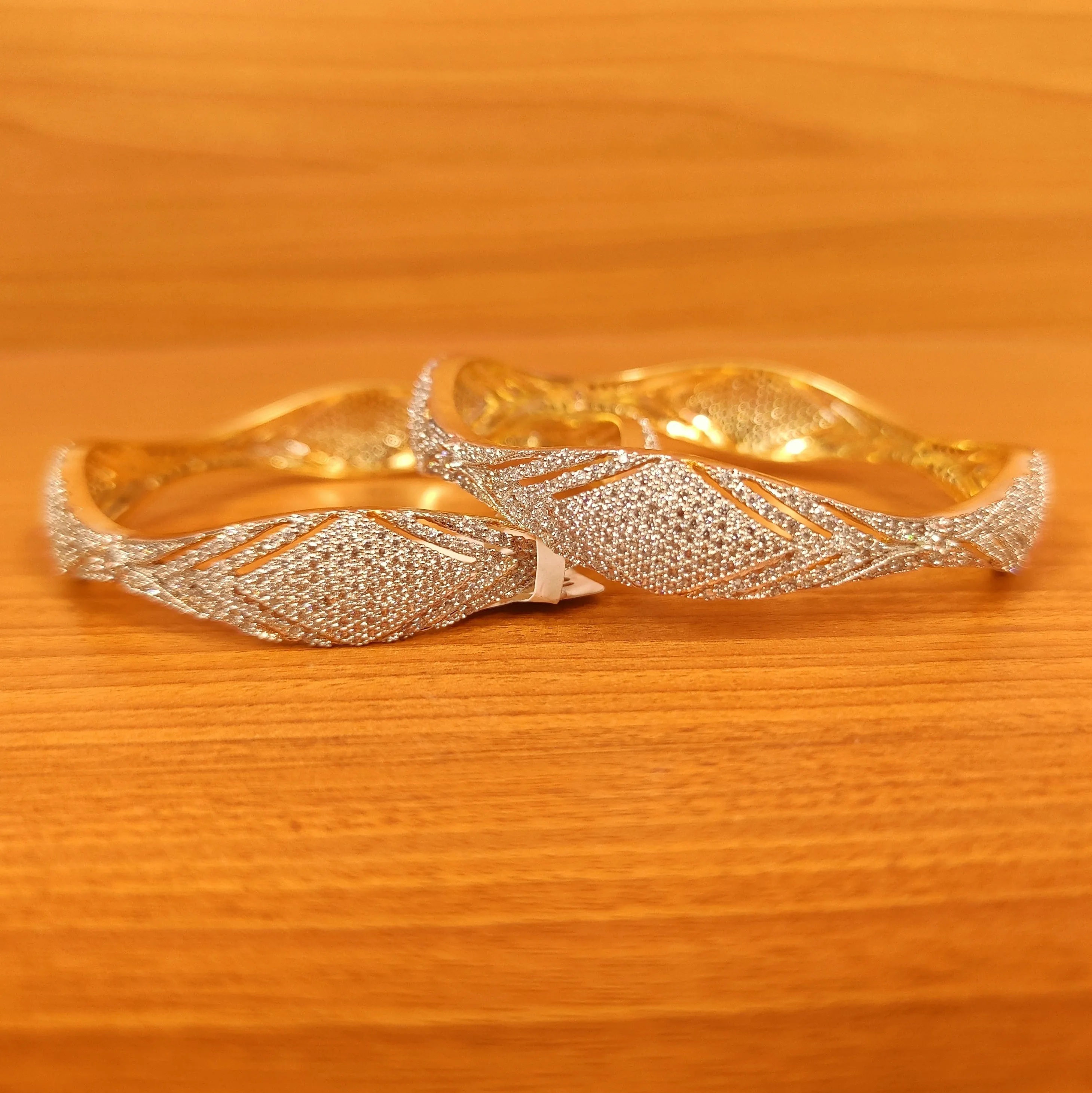 CZ STUDDED ELENGNT DIAMOND LOOK BANGLES