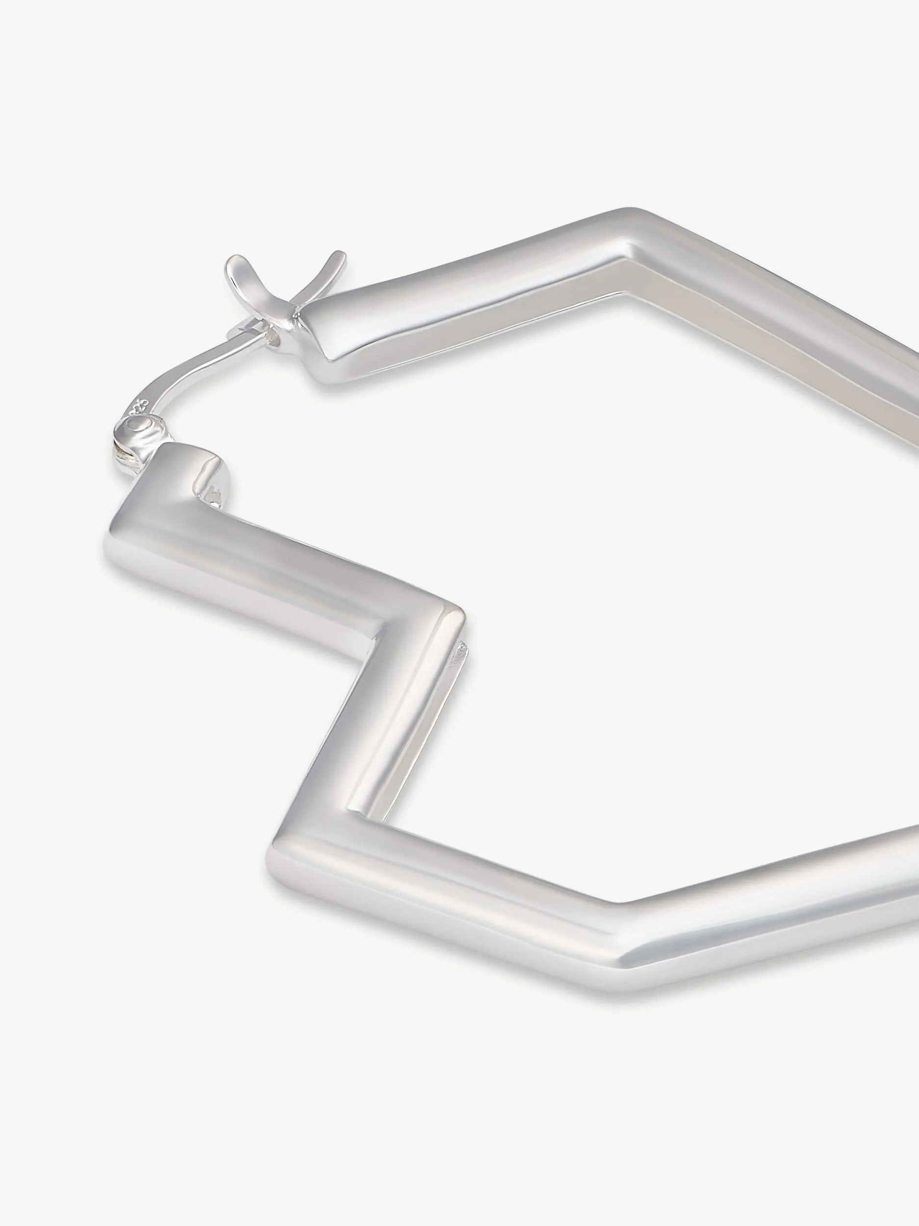 Daryl Large Hoops, Sterling Silver