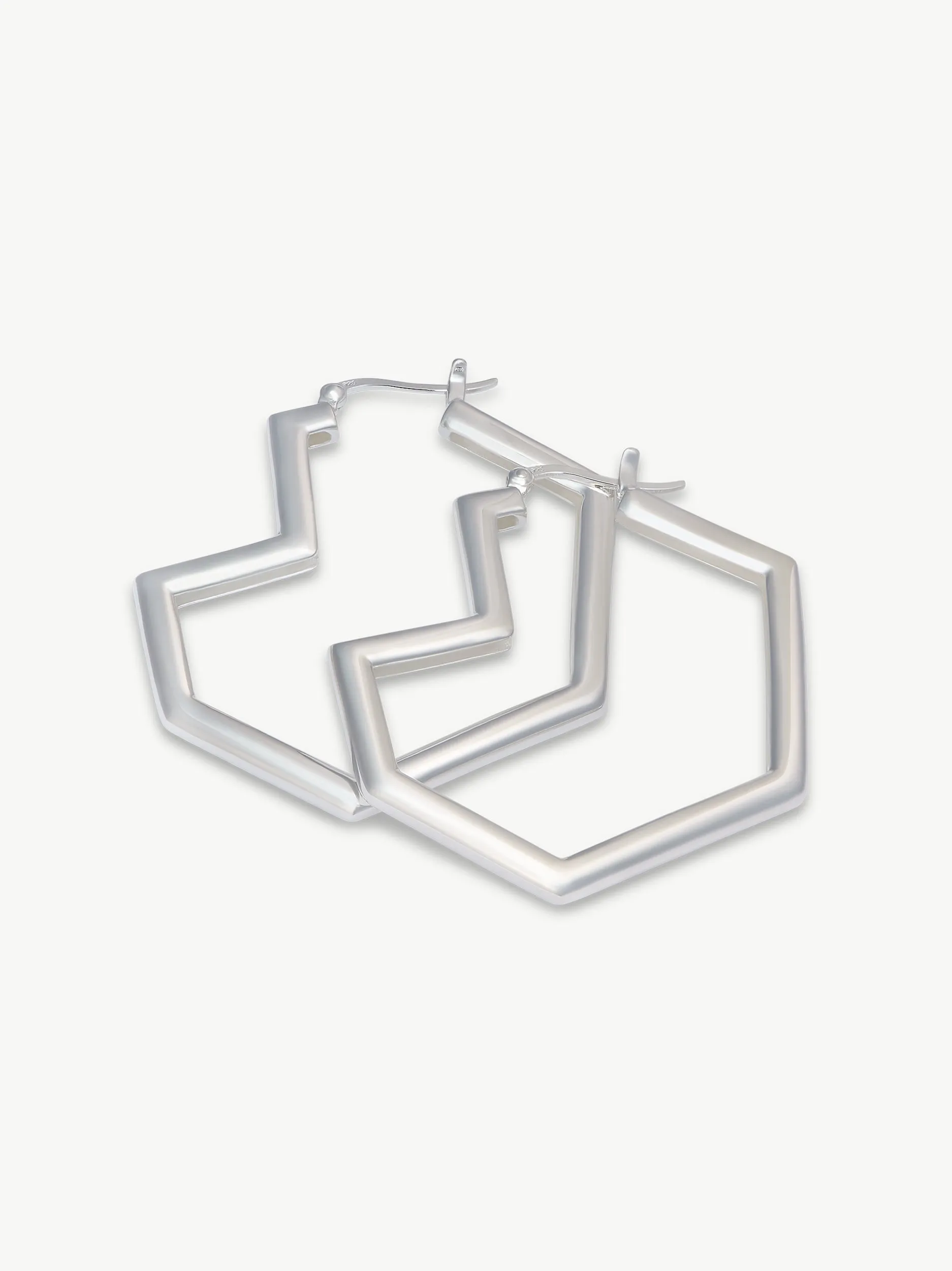 Daryl Large Hoops, Sterling Silver