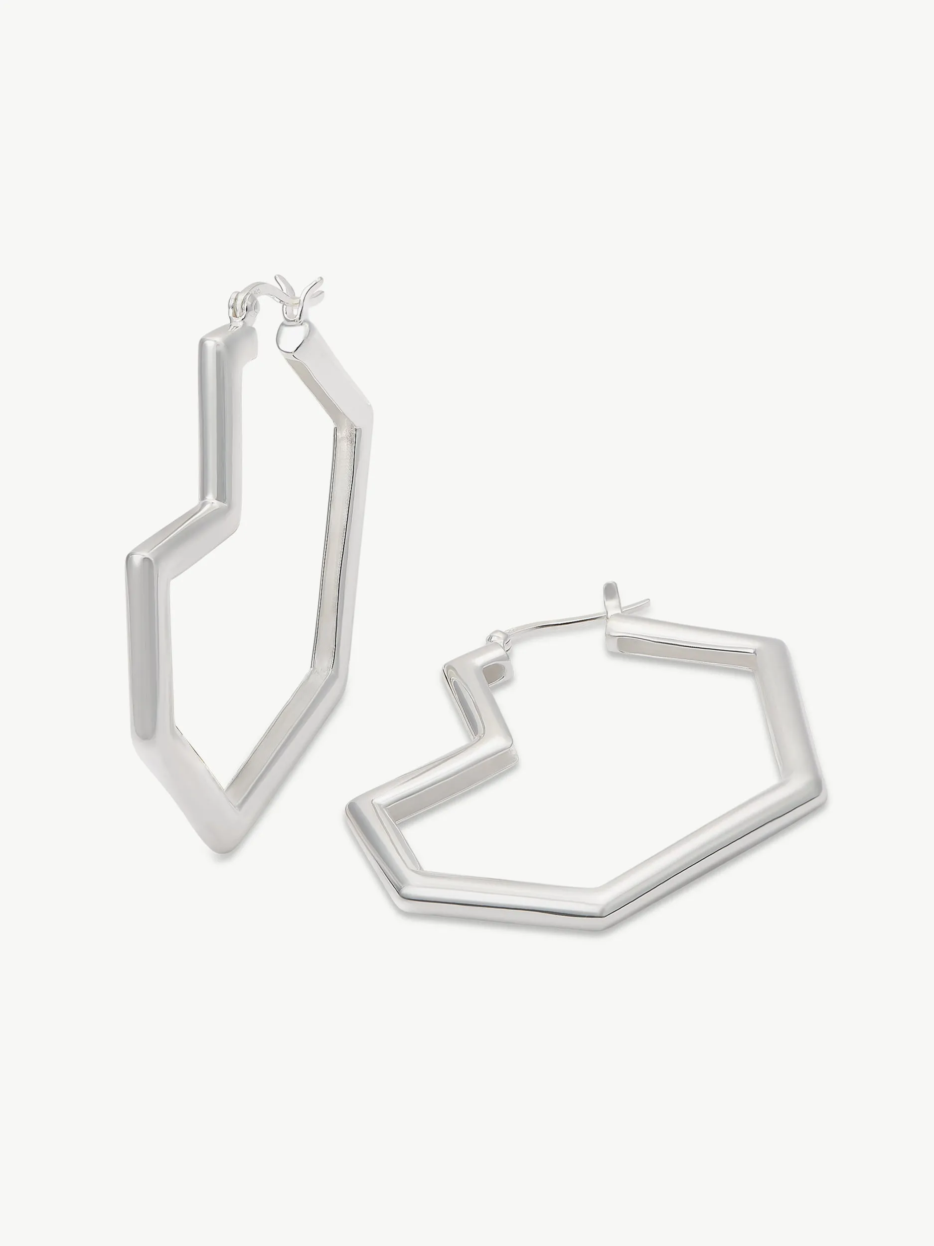 Daryl Large Hoops, Sterling Silver