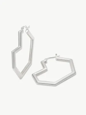 Daryl Large Hoops, Sterling Silver