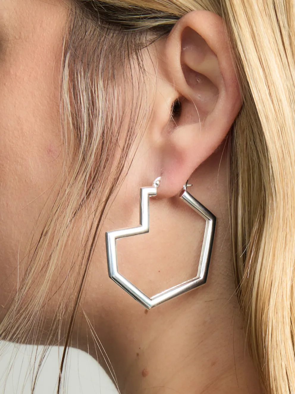 Daryl Large Hoops, Sterling Silver