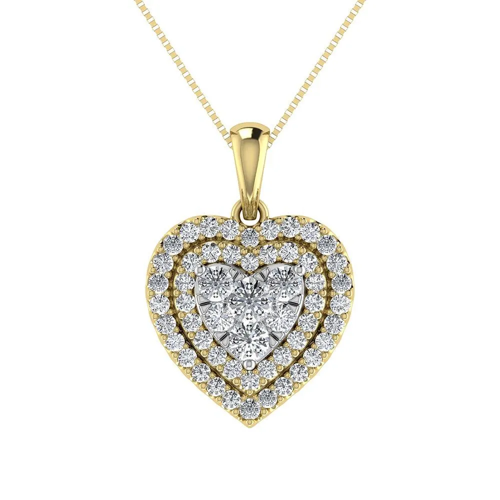 Diamond 3/4 Ct.Tw. Heart Pendant in 10K Yellow Gold