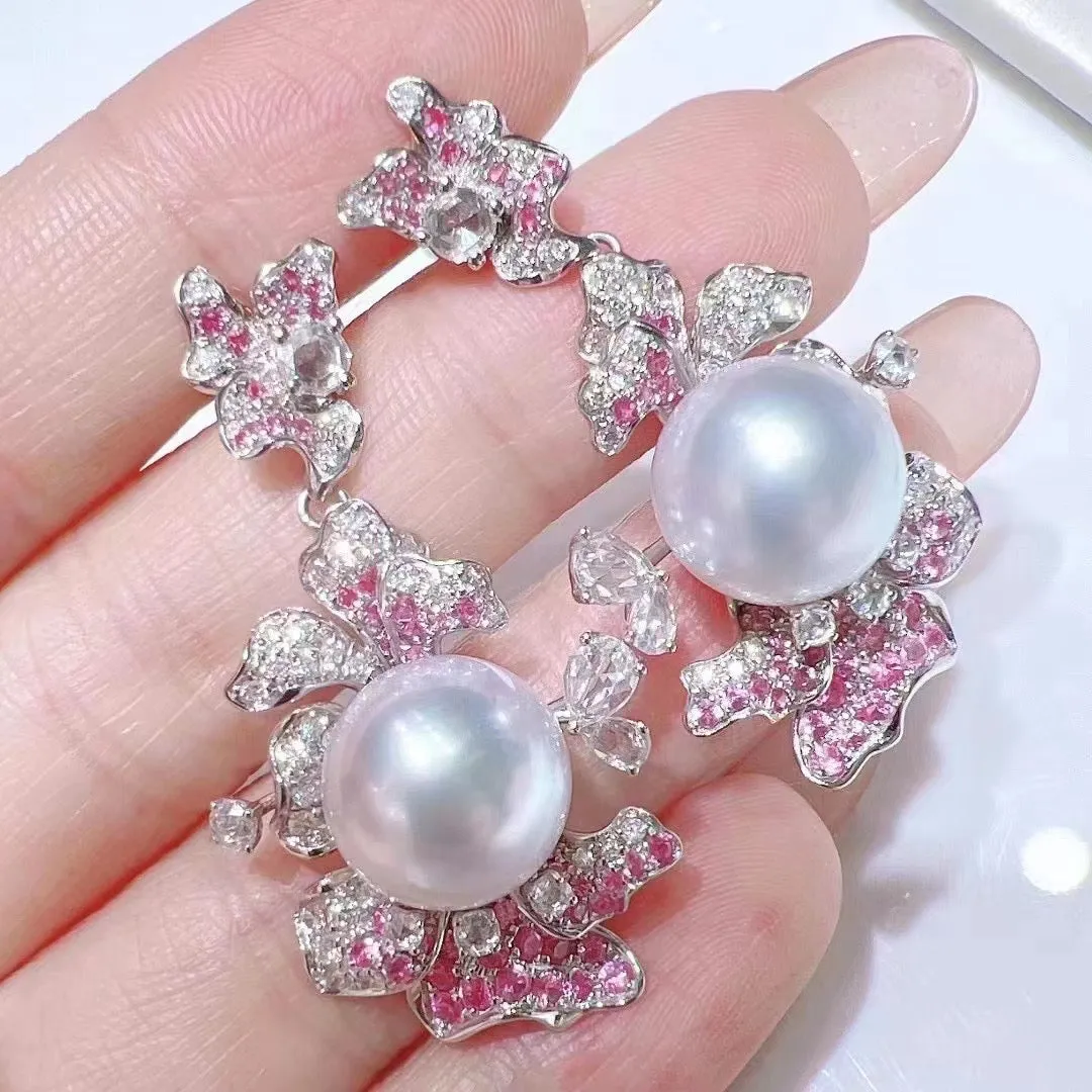 Diamond & South Sea pearl Earrings & Pendant/Ring