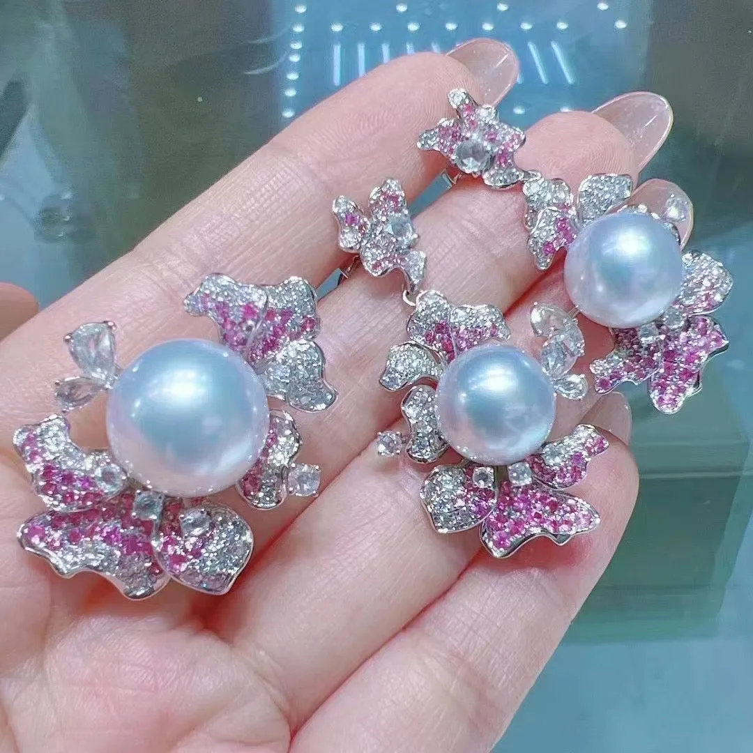 Diamond & South Sea pearl Earrings & Pendant/Ring