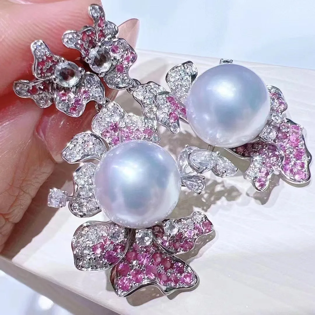 Diamond & South Sea pearl Earrings & Pendant/Ring