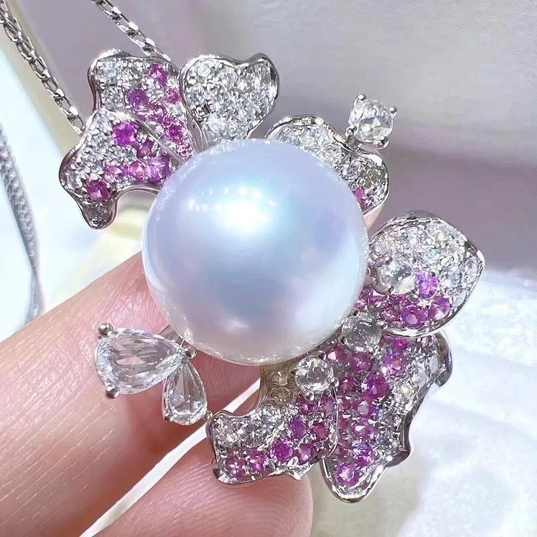 Diamond & South Sea pearl Earrings & Pendant/Ring