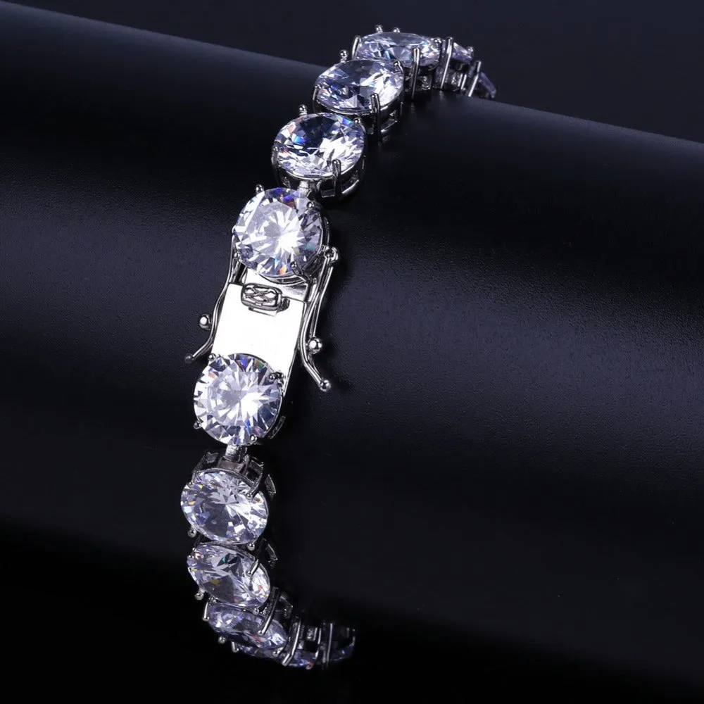 Diamond Chain Bracelet For Men's 10mm 18K